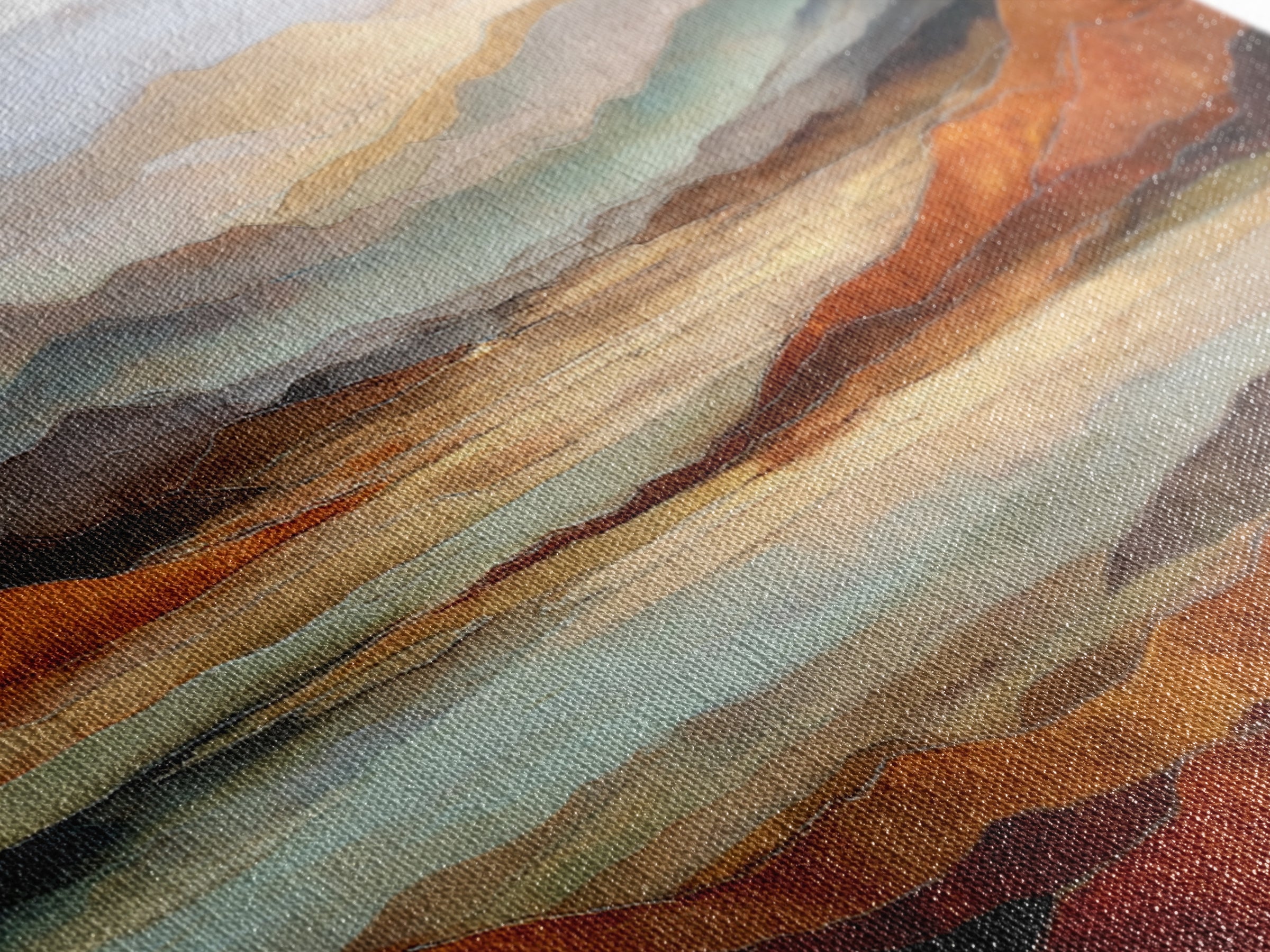 Desert Landscape in Warm Terracotta Tones Framed Canvas Print, Wall Art, Boho Decor, Living Room Decor, Fine Art, WAL-2x1-27