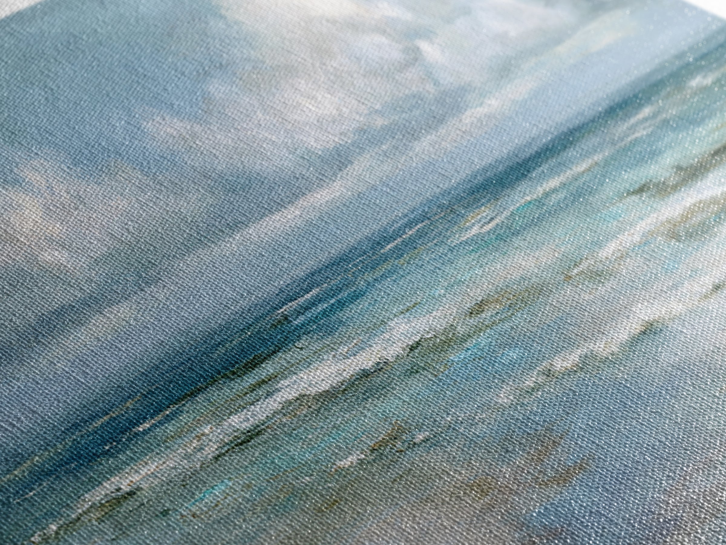 Classic Seascape with Dramatic Clouds Canvas Print, Wall Art, Wall Art for Mom, Living Room Decor, Oil Painting, WAL-2x1-47
