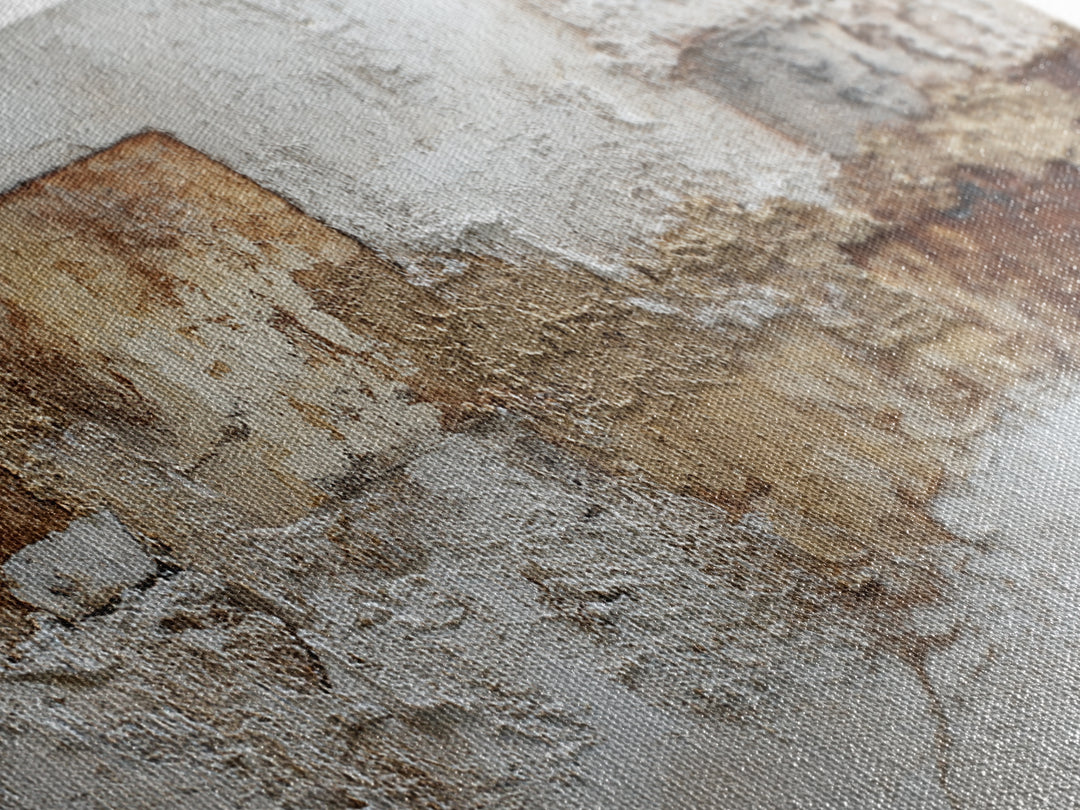 Luxury Neutral Plaster Texture Abstract Framed Canvas Print, Wall Art, Abstract Art, Living Room Decor, Boho Decor, WAL-2x1-59