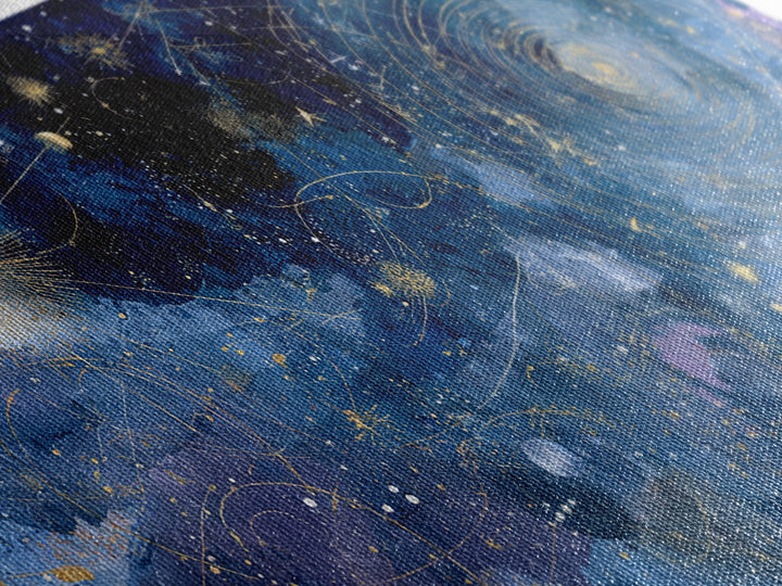 Celestial Moon and Stars Artwork Canvas Print, Wall Art, Painting, Living Room Decor, Fine Art, Art Deco, Wall Hanging, WAL-2x1-82