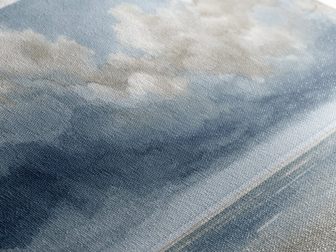 Classic Seascape with Dramatic Clouds Framed Canvas Print, Wall Art, Neutral Decor, Living Room Decor, Fine Art, WAL-2x1-95