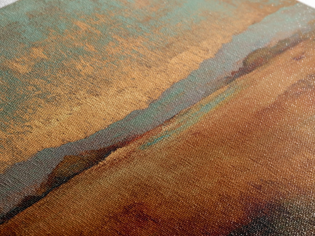 Desert Landscape in Warm Terracotta Tones Framed Canvas Print, Wall Art, Wall Hanging, Living Room Decor, Fine Art, WAL-2x1-99