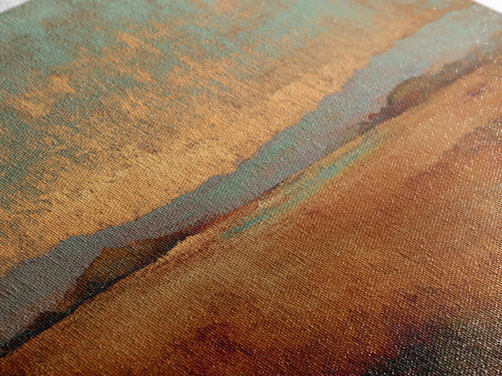 Desert Landscape in Warm Terracotta Tones Framed Canvas Print, Wall Art, Wall Hanging, Living Room Decor, Fine Art, WAL-2x1-99