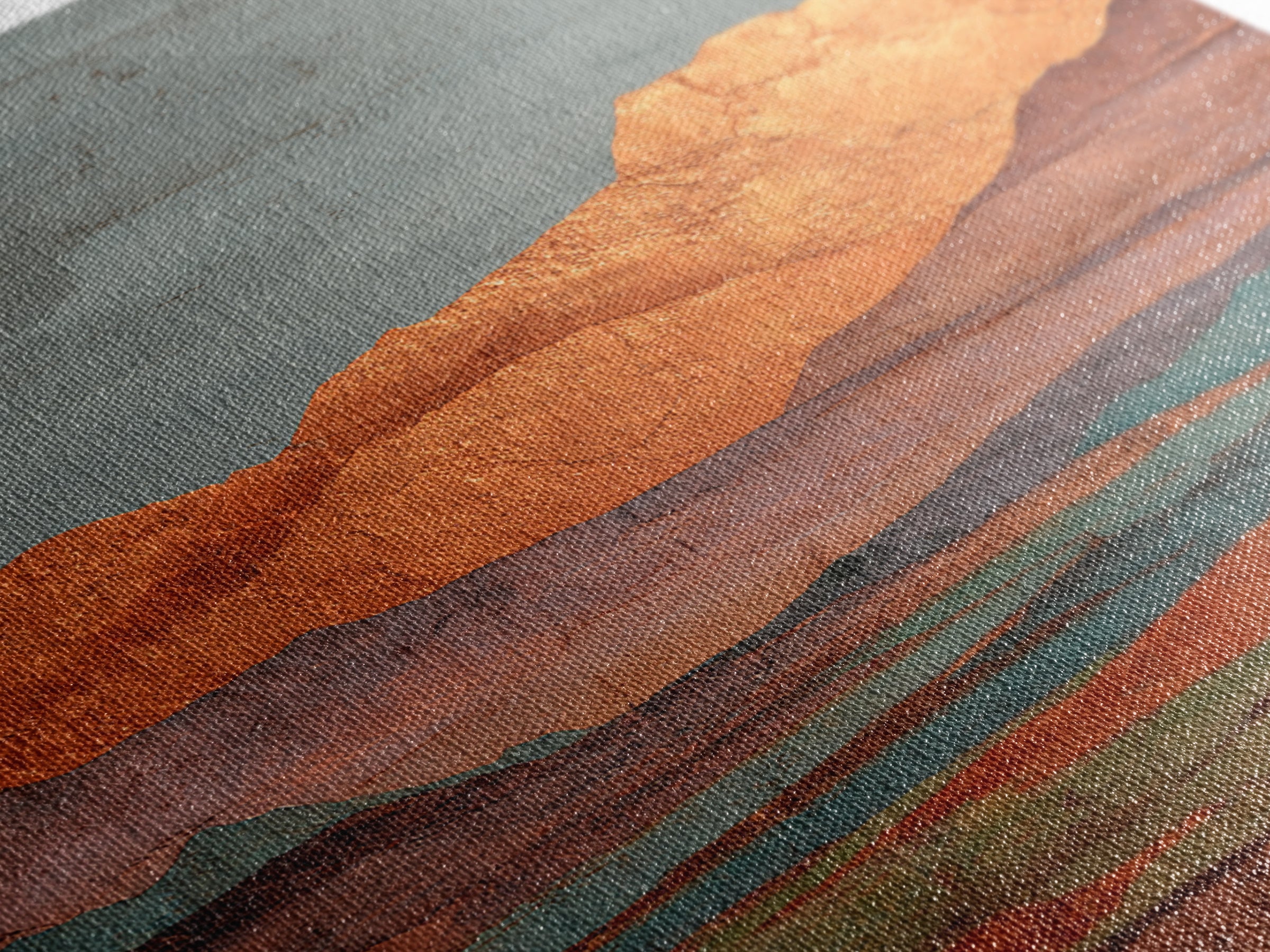 Desert Landscape in Warm Terracotta Tones Canvas Print, Wall Art, Minimalist Decor, Living Room Decor, Oil Painting, WAL-2x3-15