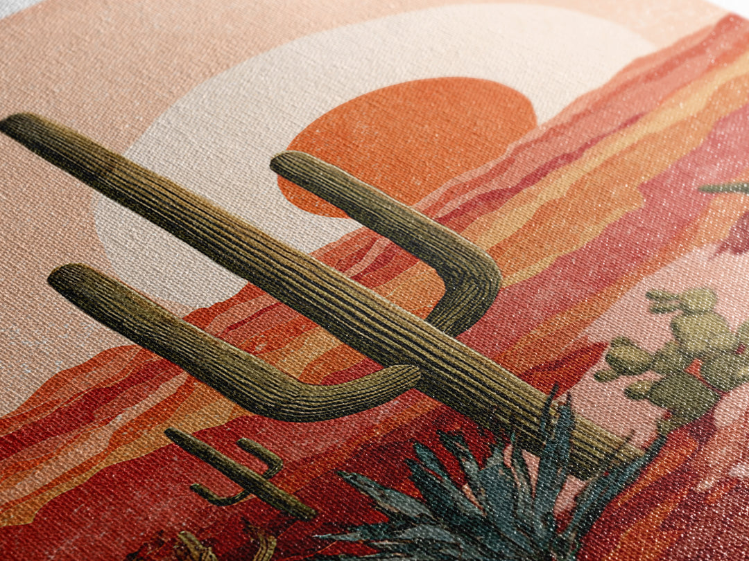 Desert Landscape in Warm Terracotta Tones Canvas Print, Wall Art, Canvas, Living Room Decor, Fine Art, Canvas Wall Art, WAL-2x3-39