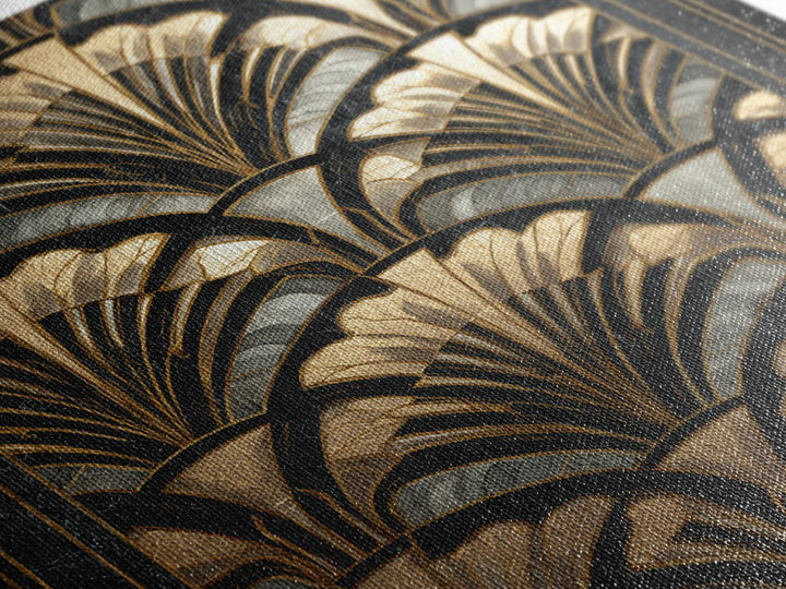 Art Deco Gold Fan Pattern Framed Canvas Print, Wall Art, Contemporary Art, Living Room Decor, Fine Art, Mid Century Modern, WAL-2x3-4