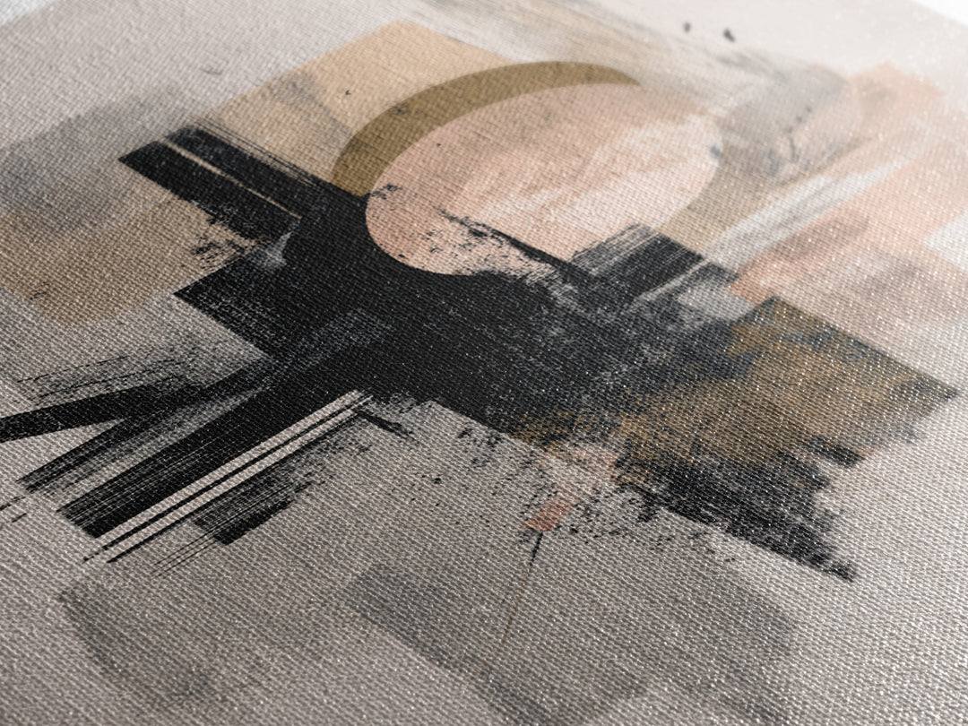 Statement Abstract with Bold Layered Brushwork Canvas Print, Wall Art, Canvas, Living Room Decor, Abstract Art, WAL-2x3-9
