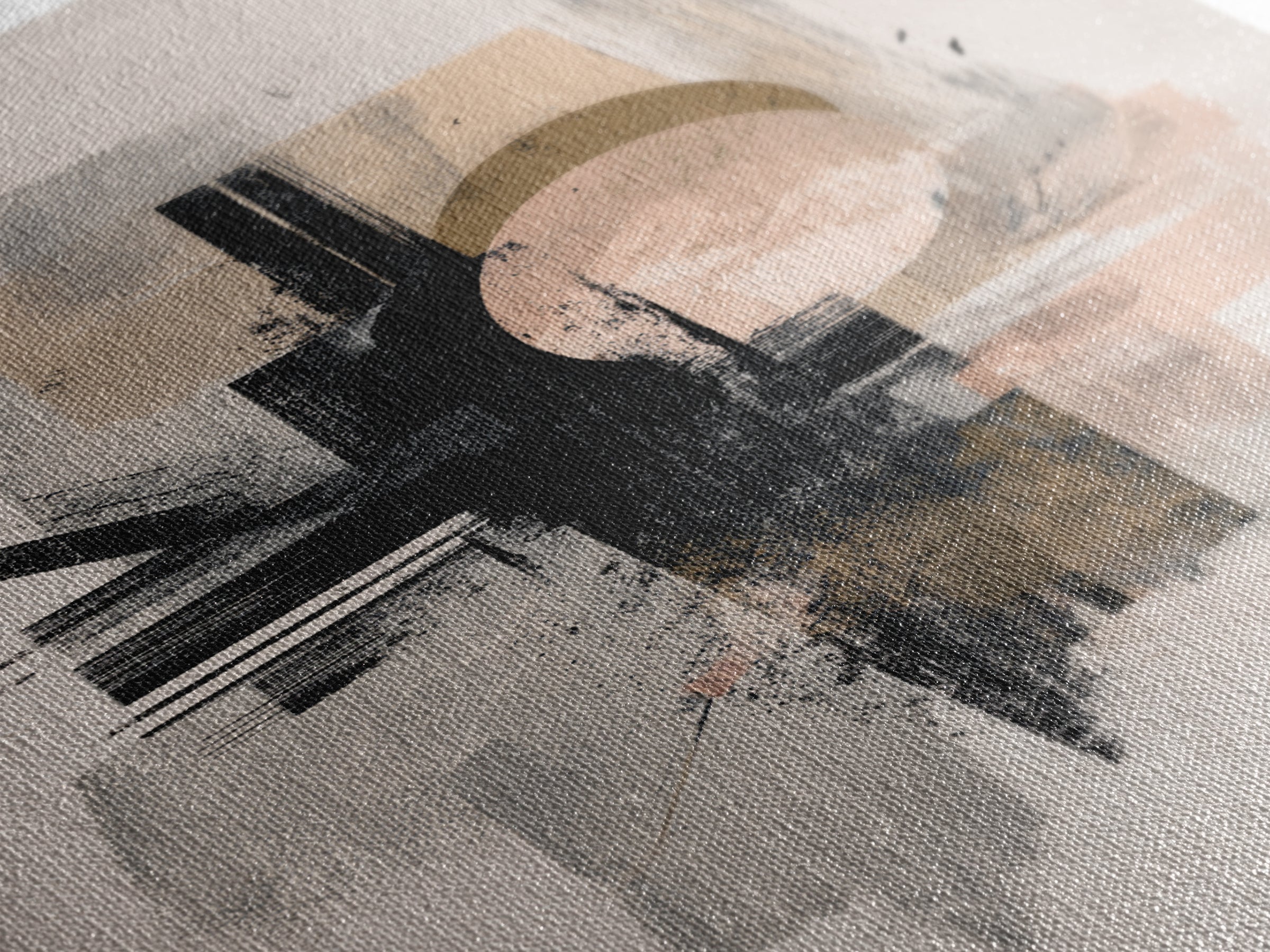 Statement Abstract with Bold Layered Brushwork Canvas Print, Wall Art, Canvas, Living Room Decor, Abstract Art, WAL-2x3-9