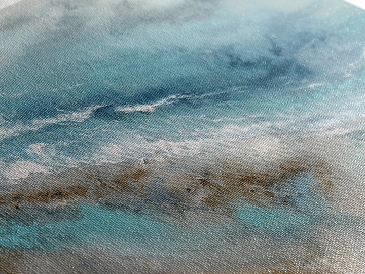 Coastal Aerial Water Study Canvas Print, Wall Art, Fine Art Print, Living Room Decor, Fine Art, Wall Decor, Painting, WAL-3x1-3