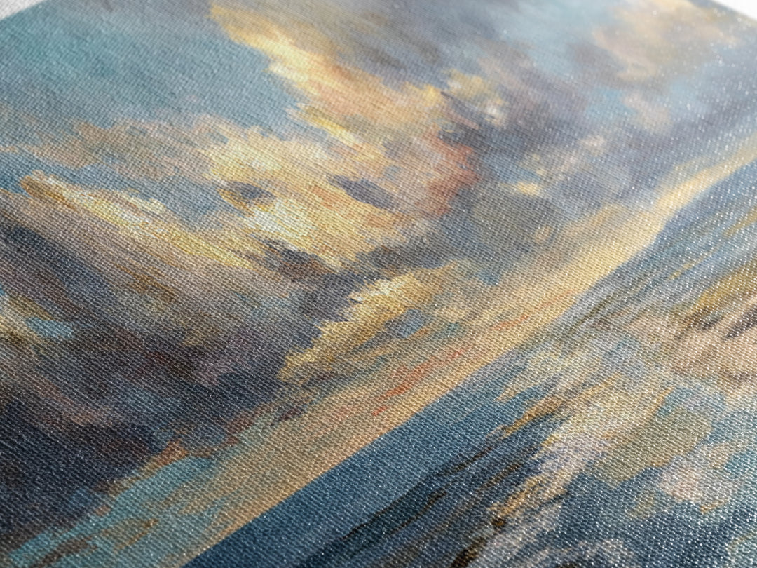 Classic Seascape with Dramatic Clouds Canvas Print, Wall Art, Art Print, Living Room Decor, Fine Art, Wall Hanging, WAL-3x1-43