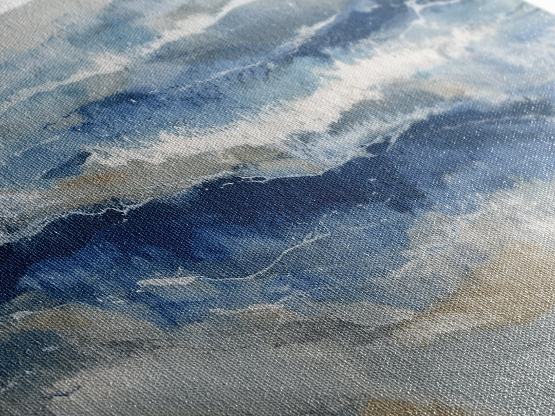 Coastal Aerial Water Study Framed Canvas Print, Wall Art, Printable Wall Art, Living Room Decor, Fine Art, Original Art, WAL-3x1-51