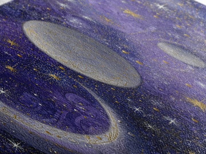 Celestial Moon and Stars Artwork Canvas Print, Wall Art, Digital Print, Living Room Decor, Fine Art, Luxury Decor, WAL-3x1-6