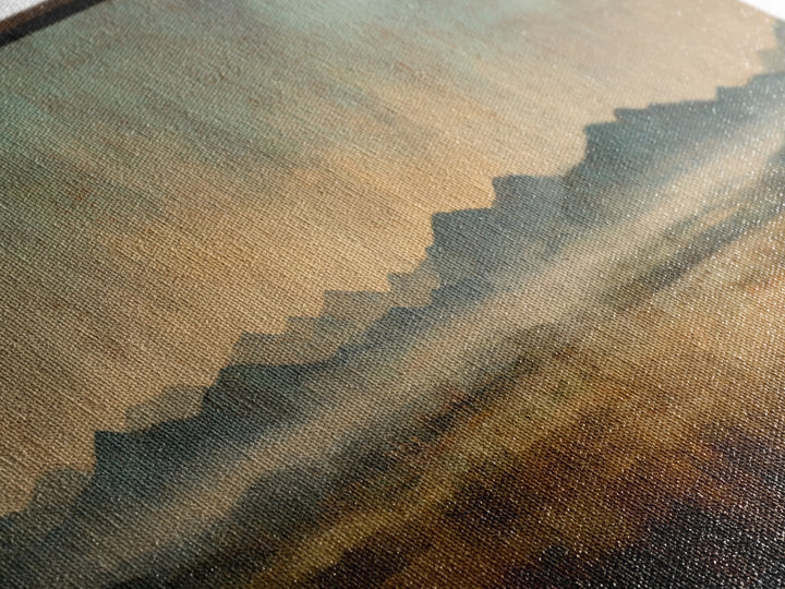 Desert Landscape in Warm Terracotta Tones Canvas Print, Wall Art, Metal Wall Art, Living Room Decor, Oil Painting, WAL-3x1-71