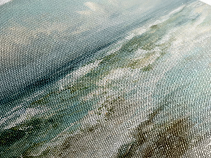 Classic Seascape with Dramatic Clouds Canvas Print, Wall Art, Art Print, Living Room Decor, Fine Art, Wall Hanging, WAL-3x1-91