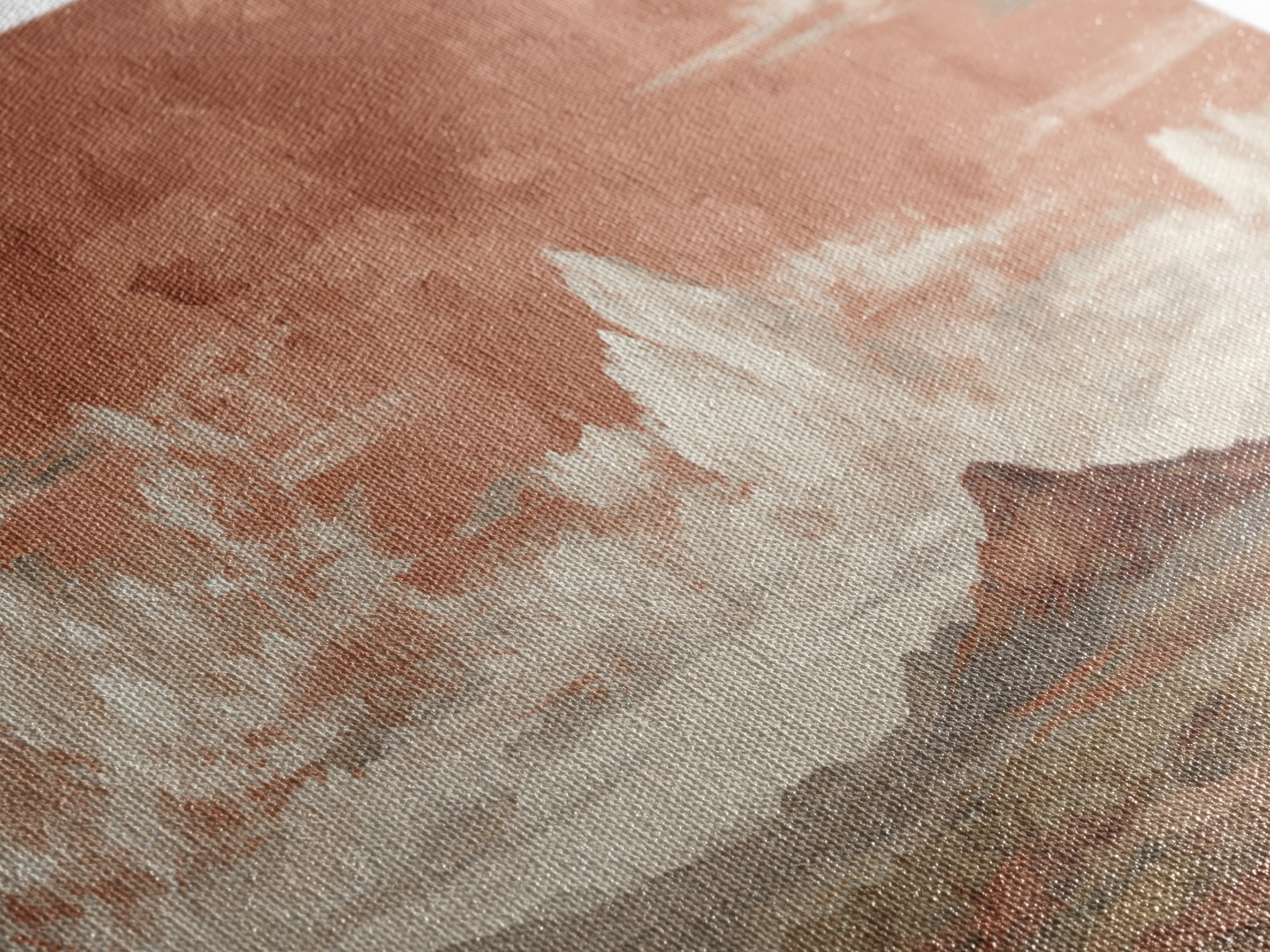 Desert Landscape in Warm Terracotta Tones Canvas Print, Wall Art, Heart, Living Room Decor, Fine Art, Home Decor Gift, WAL-3x1-95