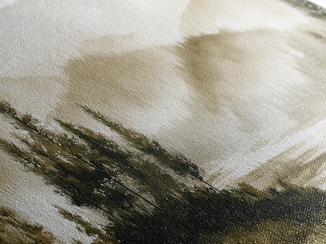 Moody Forest Landscape Canvas Print, Wall Art, Prints Wall Art, Living Room Decor, Oil Painting, Textured Painting, WAL-3x1-98