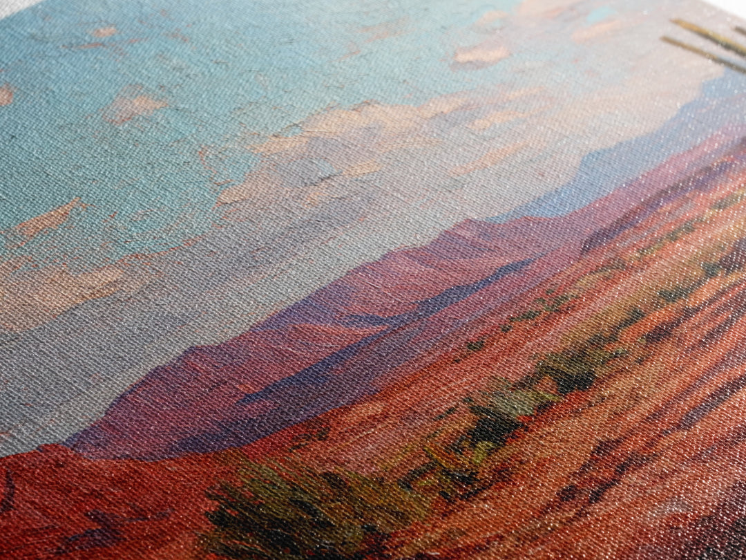 Desert Landscape in Warm Terracotta Tones Canvas Print, Wall Art, Modern Decor, Living Room Decor, Fine Art, WAL-3x2-11