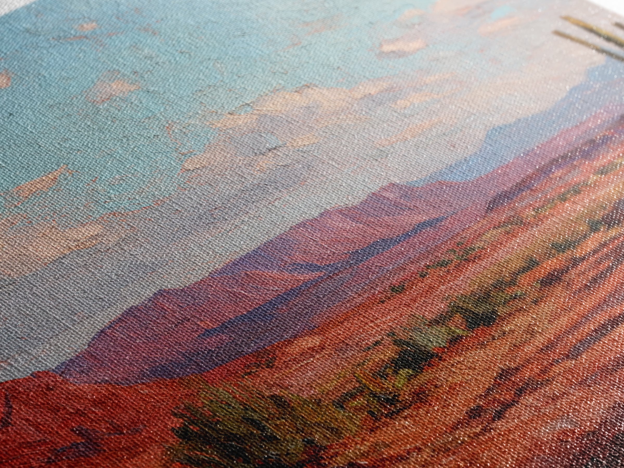 Desert Landscape in Warm Terracotta Tones Canvas Print, Wall Art, Modern Decor, Living Room Decor, Fine Art, WAL-3x2-11