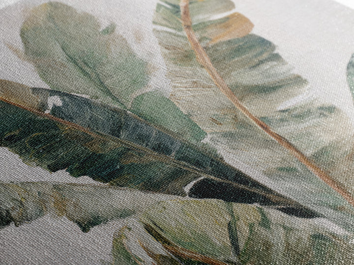 Tropical Palm Leaf Painting Framed Canvas Print, Wall Art, Textured Wall Art, Living Room Decor, Watercolor Art, WAL-3x2-20