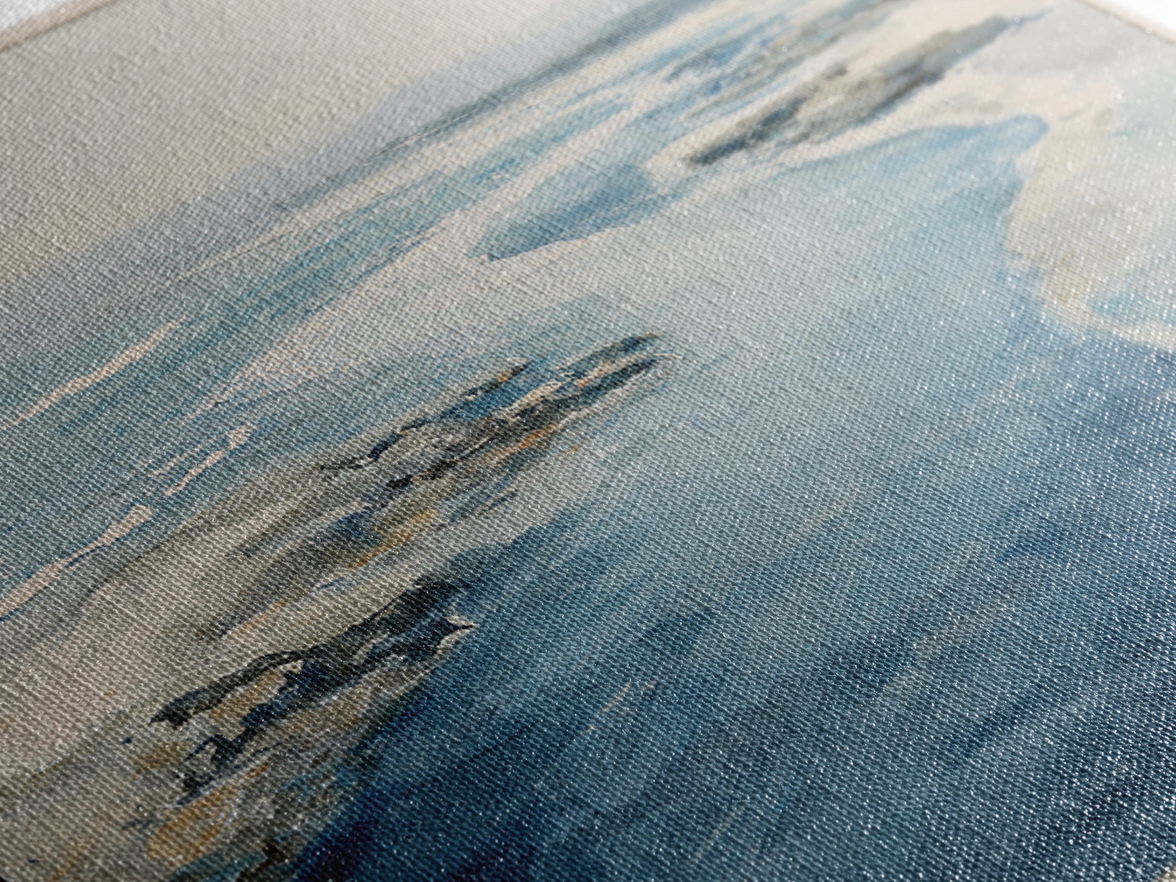Coastal Aerial Water Study Framed Canvas Print, Wall Art, Contemporary Art, Living Room Decor, Fine Art, Mid Century Modern, WAL-3x2-39