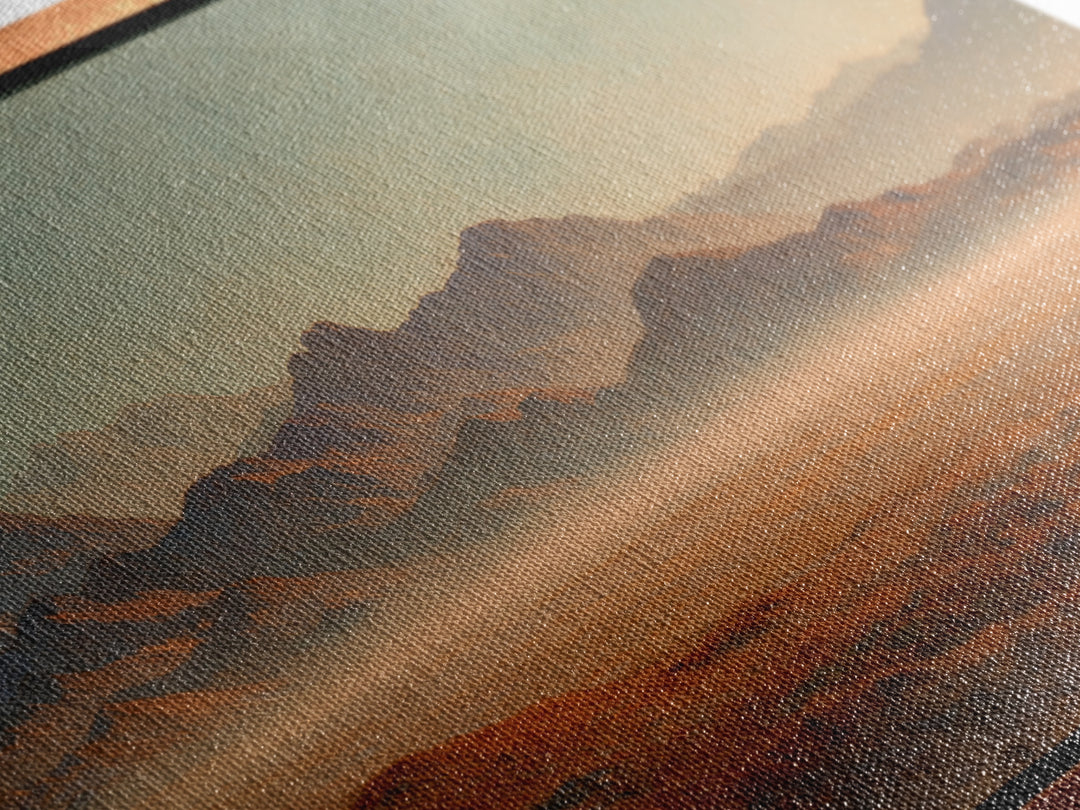 Desert Landscape in Warm Terracotta Tones Framed Canvas Print, Wall Art, Heart, Living Room Decor, Fine Art, WAL-3x2-59