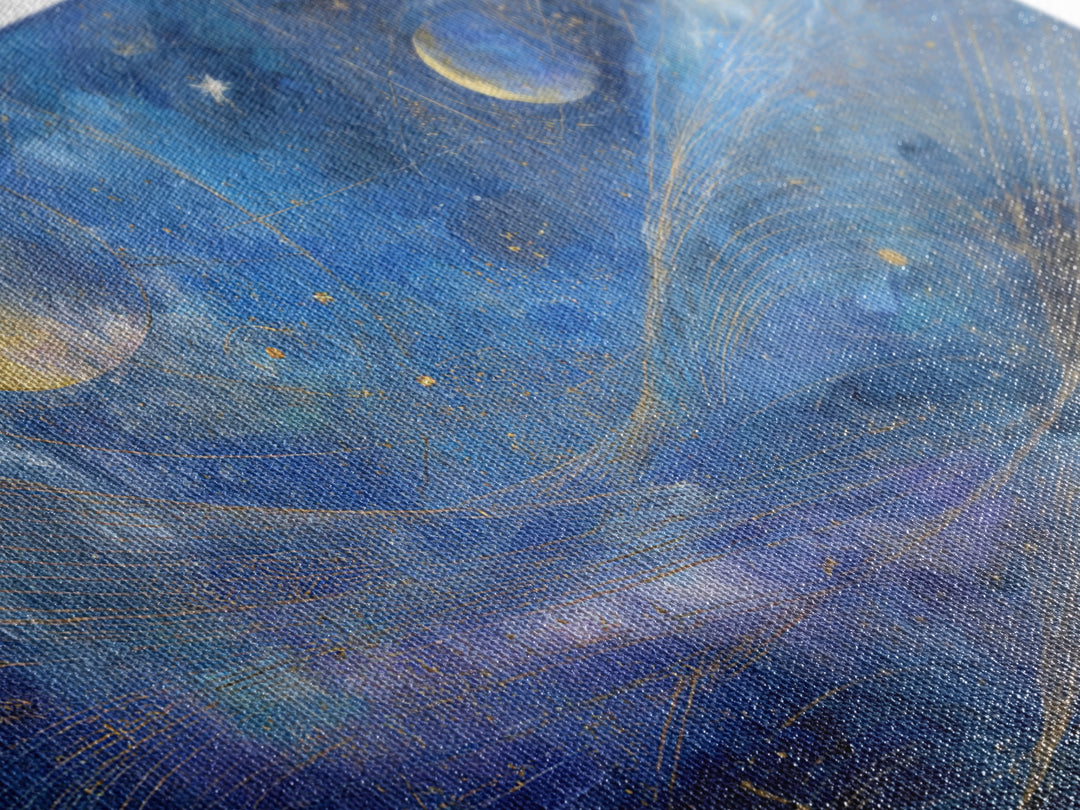Celestial Moon and Stars Artwork Canvas Print, Wall Art, Home Decor Gift, Living Room Decor, Fine Art, Neutral Decor, WAL-3x2-66