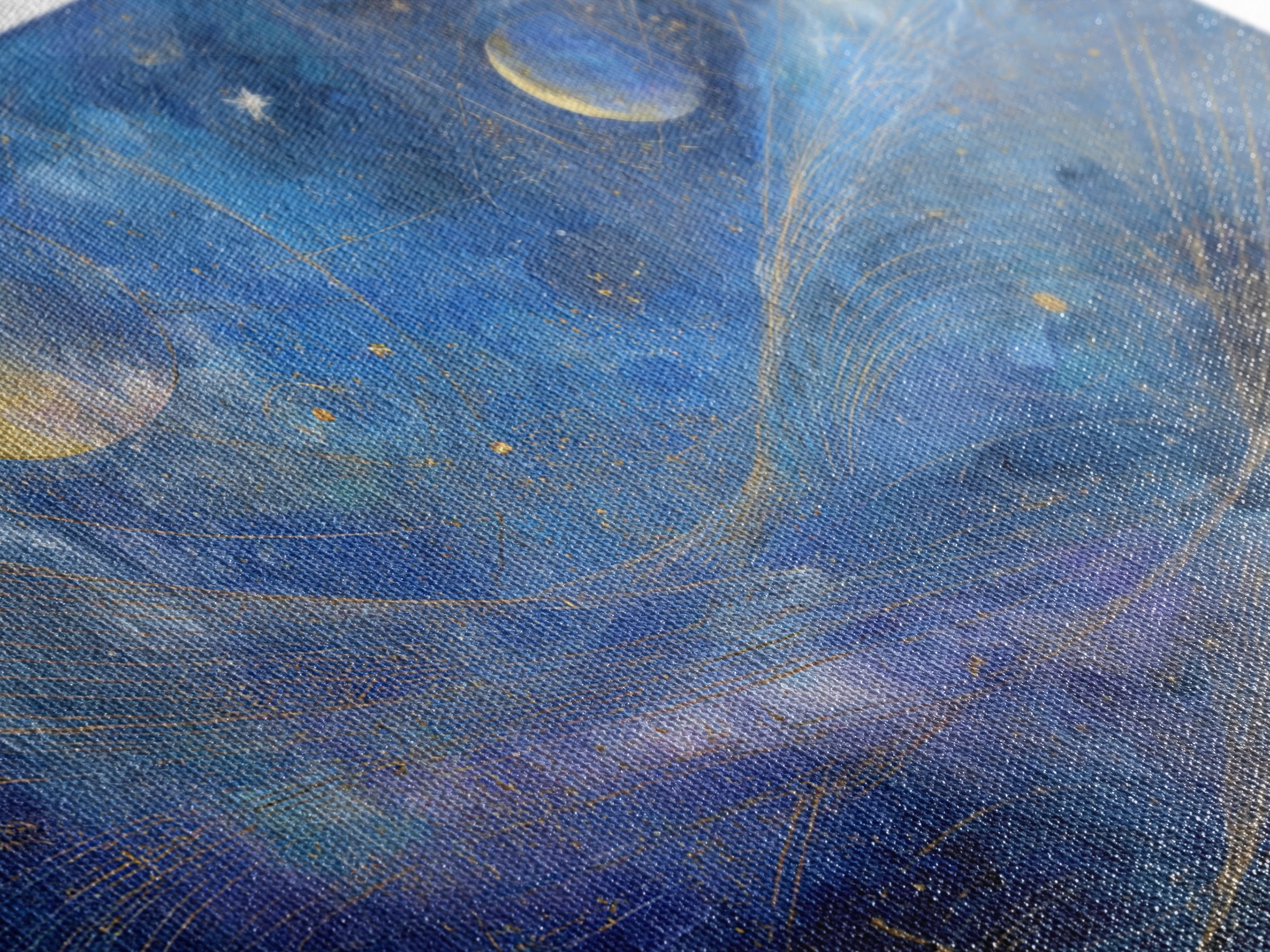 Celestial Moon and Stars Artwork Canvas Print, Wall Art, Home Decor Gift, Living Room Decor, Fine Art, Neutral Decor, WAL-3x2-66