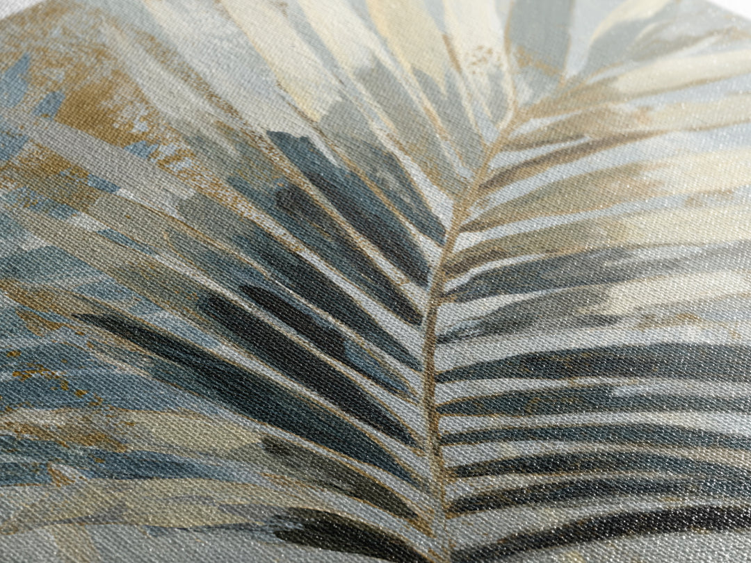 Tropical Palm Leaf Painting Canvas Print, Wall Art, Minimalist Decor, Living Room Decor, Oil Painting, Wall Art Prints, WAL-3x2-68