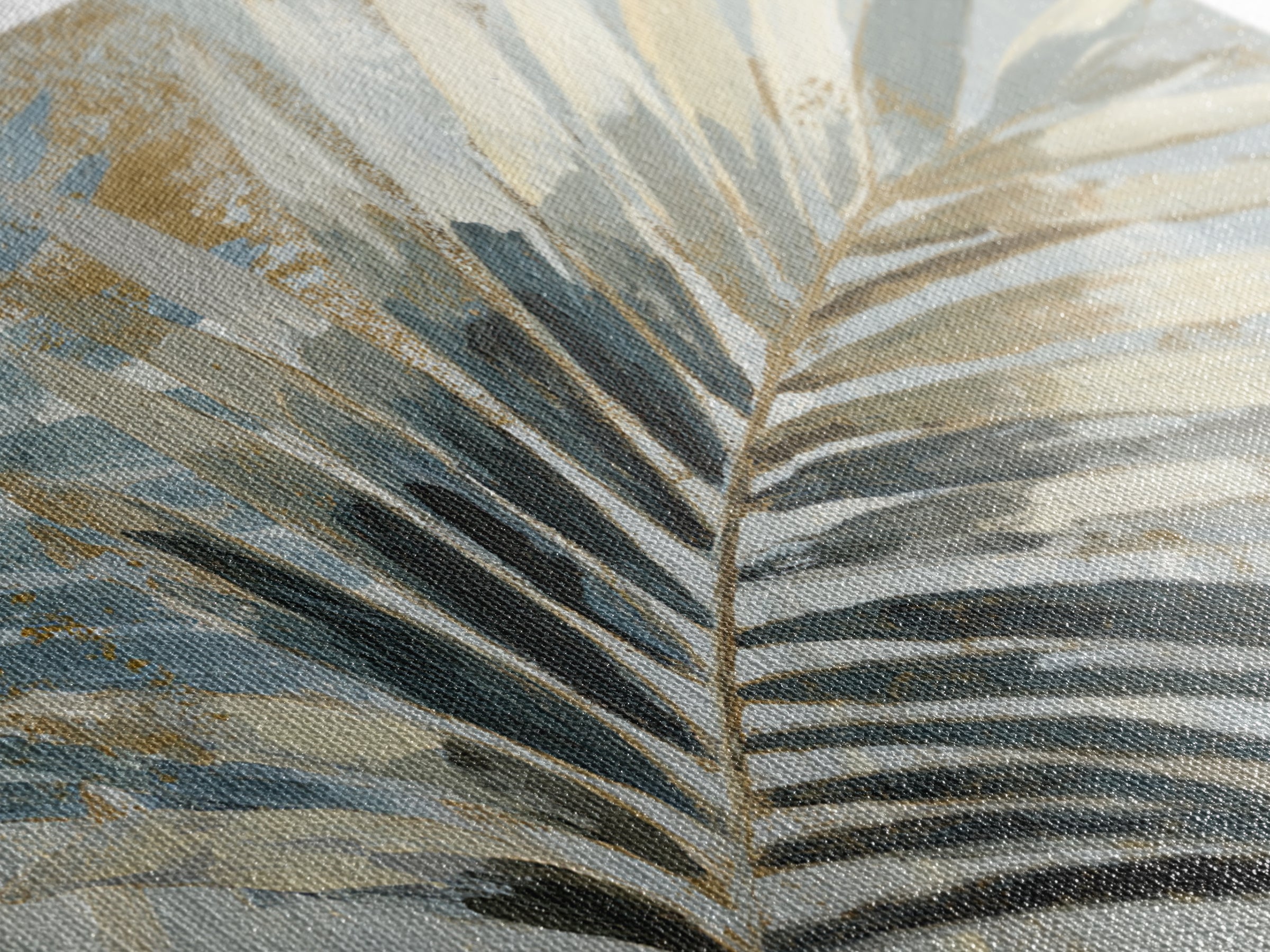 Tropical Palm Leaf Painting Canvas Print, Wall Art, Minimalist Decor, Living Room Decor, Oil Painting, Wall Art Prints, WAL-3x2-68