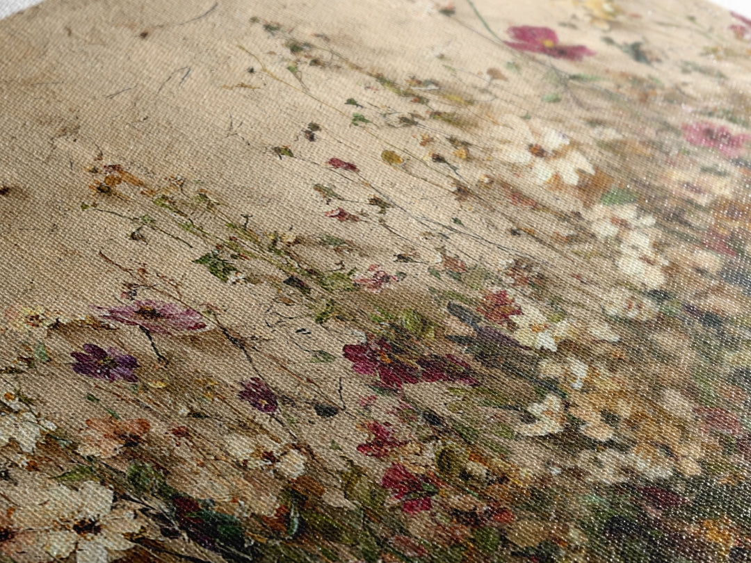Impressionist Meadow of Wildflowers Framed Canvas Print, Wall Art, Gallery Decor, Living Room Decor, Fine Art, WAL-3x2-69
