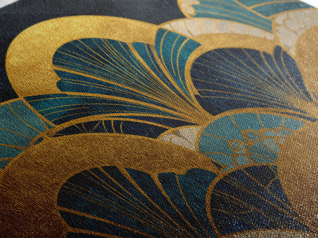 Art Deco Gold Fan Pattern Canvas Print, Wall Art, Contemporary Art, Living Room Decor, Fine Art, Mid Century Modern, WAL-3x2-72