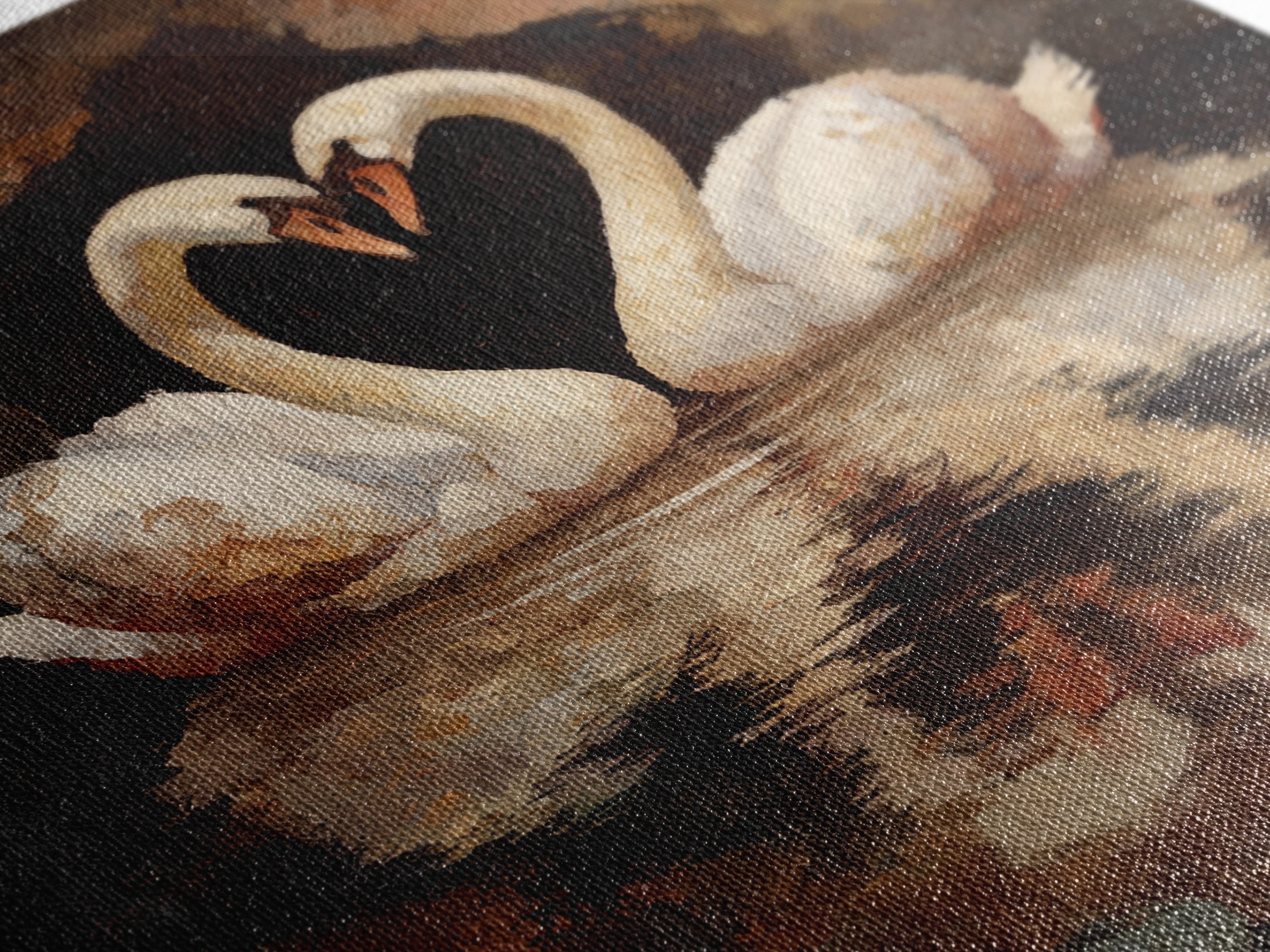 Two Swans Forming a Heart on Dark Canvas Print, Wedding Art, Unique Wedding Gift, Living Room Decor, Fine Art, Romance, WED-1x1-26