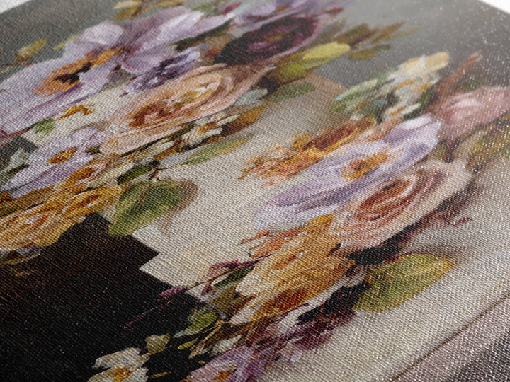 Wedding Cake with Flowers in Painterly Style Canvas Print, Wedding Art, Rustic Wedding, Living Room Decor, Watercolor Art, WED-1x3-2