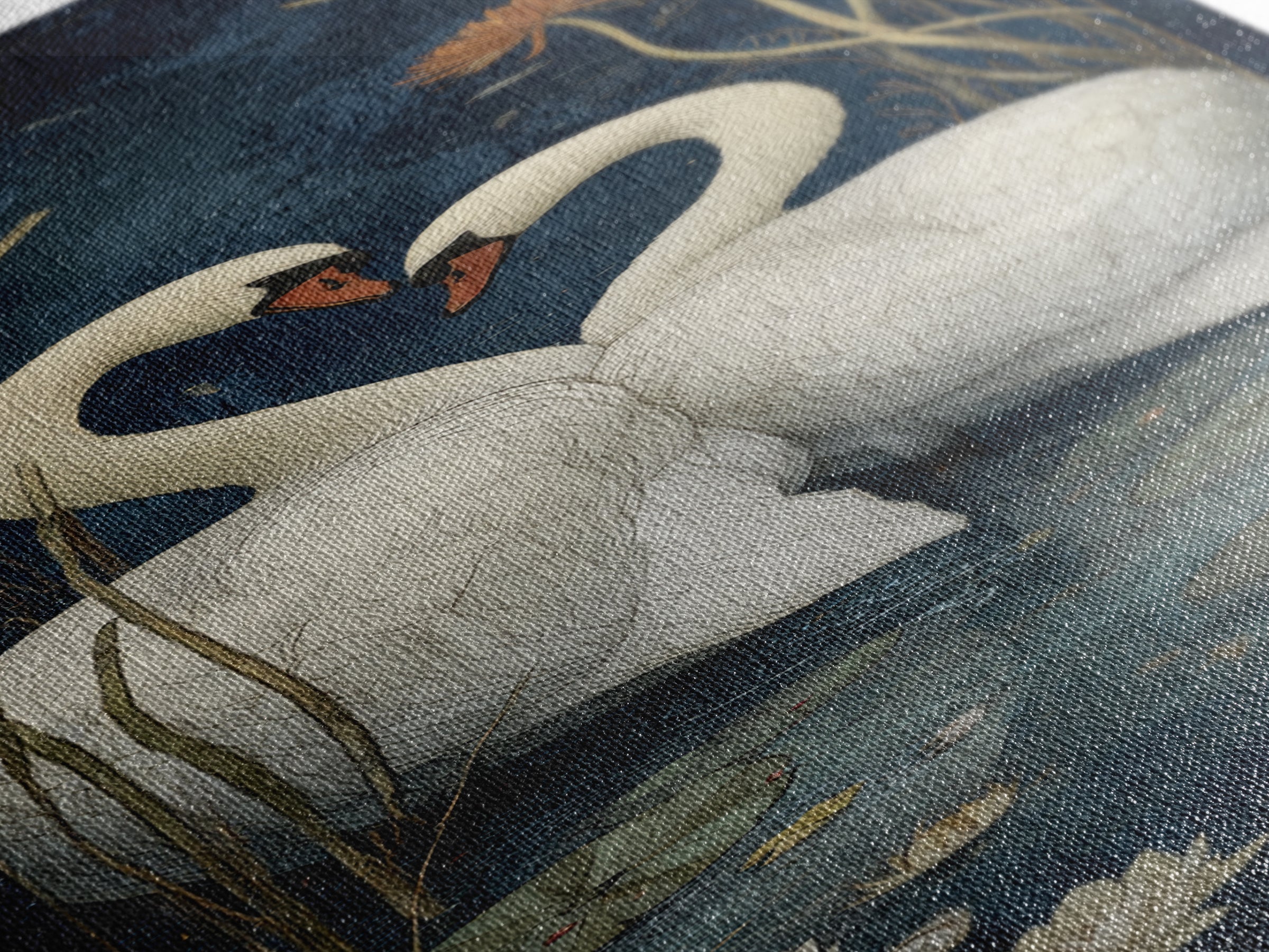 Two Swans Forming a Heart on Dark Framed Canvas Print, Wedding Art, Wedding Painting, Living Room Decor, Fine Art, Romance, WED-1x3-62