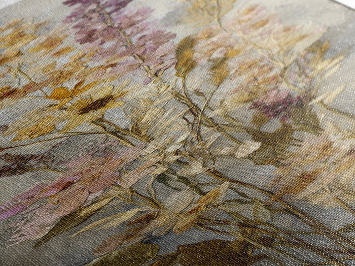Pressed Flowers from a Wedding Bouquet Canvas Print, Wedding Art, Wedding Gift, Living Room Decor, Watercolor Art, Romance, WED-1x3-68