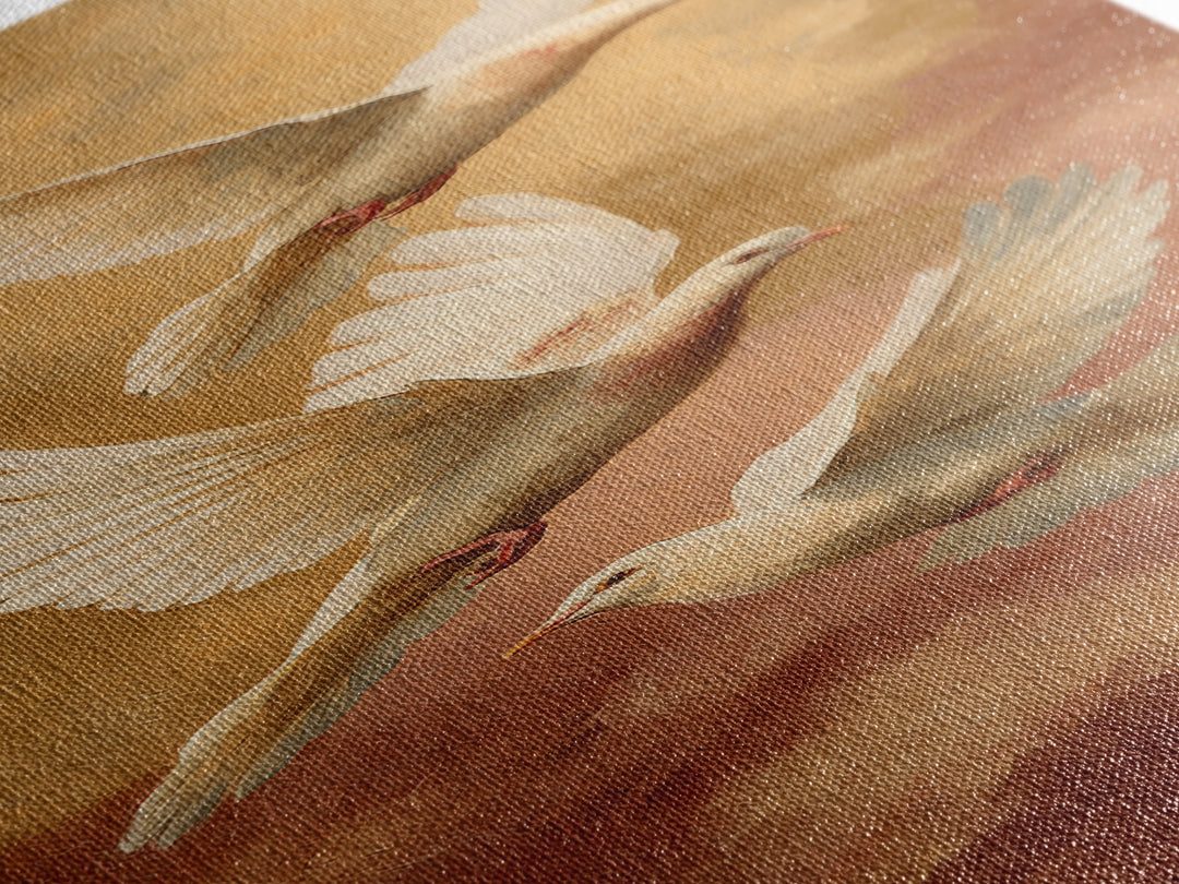 Doves Flying Through Soft Golden Light Canvas Print, Wedding Art, Jewish Art, Living Room Decor, Romance, Personalized Wedding, WED-1x3-95