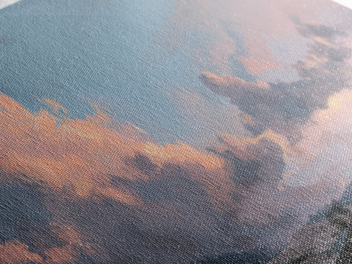 Blush Cloudscape with Dreamy Atmosphere Framed Canvas Print, Wedding Art, Wedding Decoration, Living Room Decor, Romance, WED-2x1-11