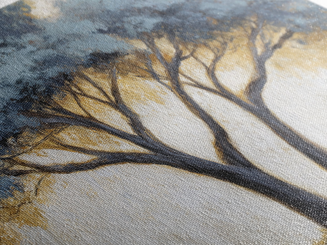 Two Intertwined Trees as Symbolic Artwork Framed Canvas Print, Wedding Art, Wedding Gift, Living Room Decor, Fine Art, Romance, WED-2x1-43