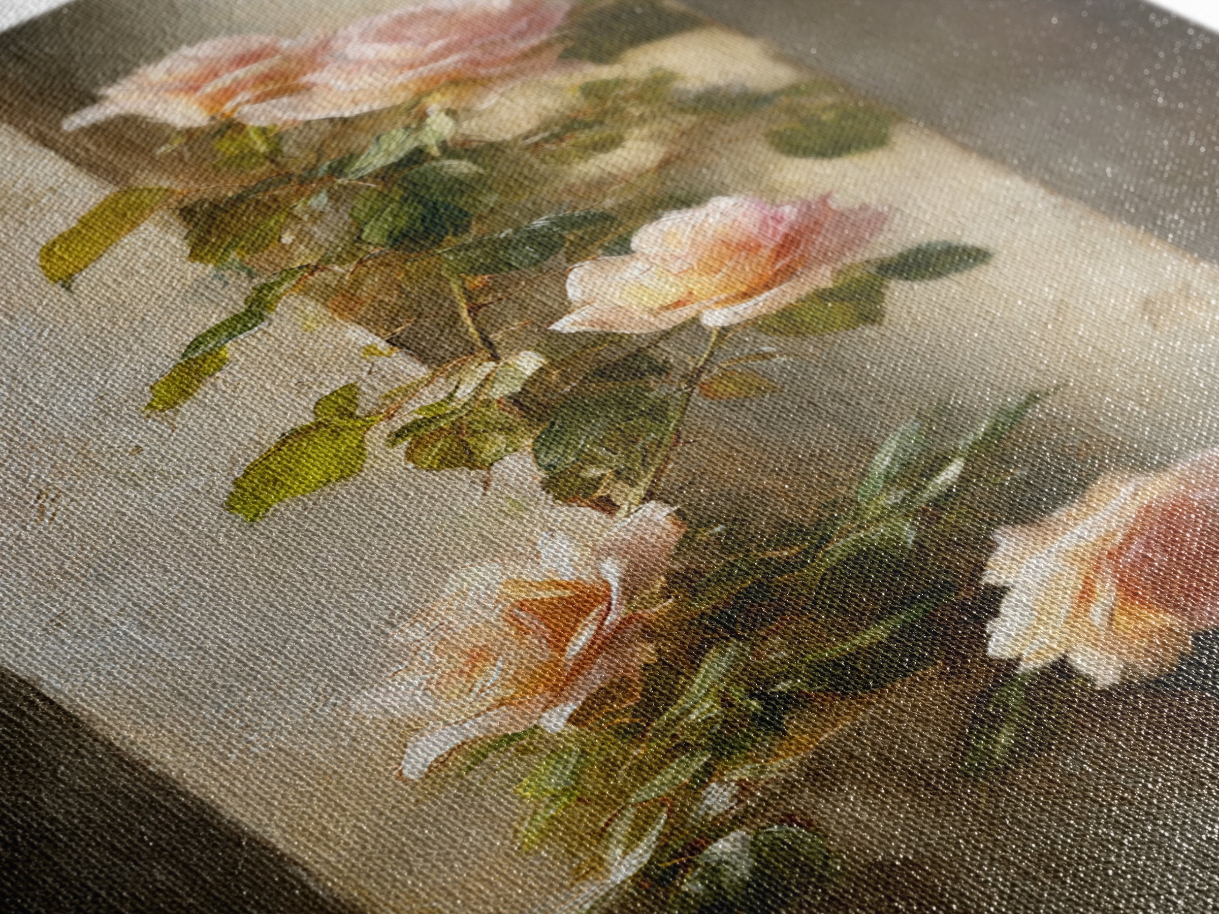 Classic Church Bells and Flowers Without Interior Canvas Print, Wedding Art, Statement Artwork, Living Room Decor, Oil Painting, WED-2x3-50