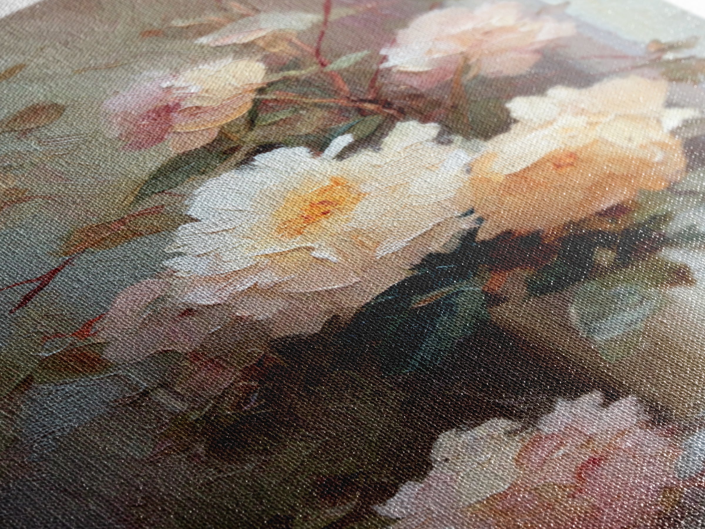 Romantic Candle and Floral Still Life Framed Canvas Print, Wedding Art, Gallery Decor, Living Room Decor, Oil Painting, Romance, WED-2x3-6