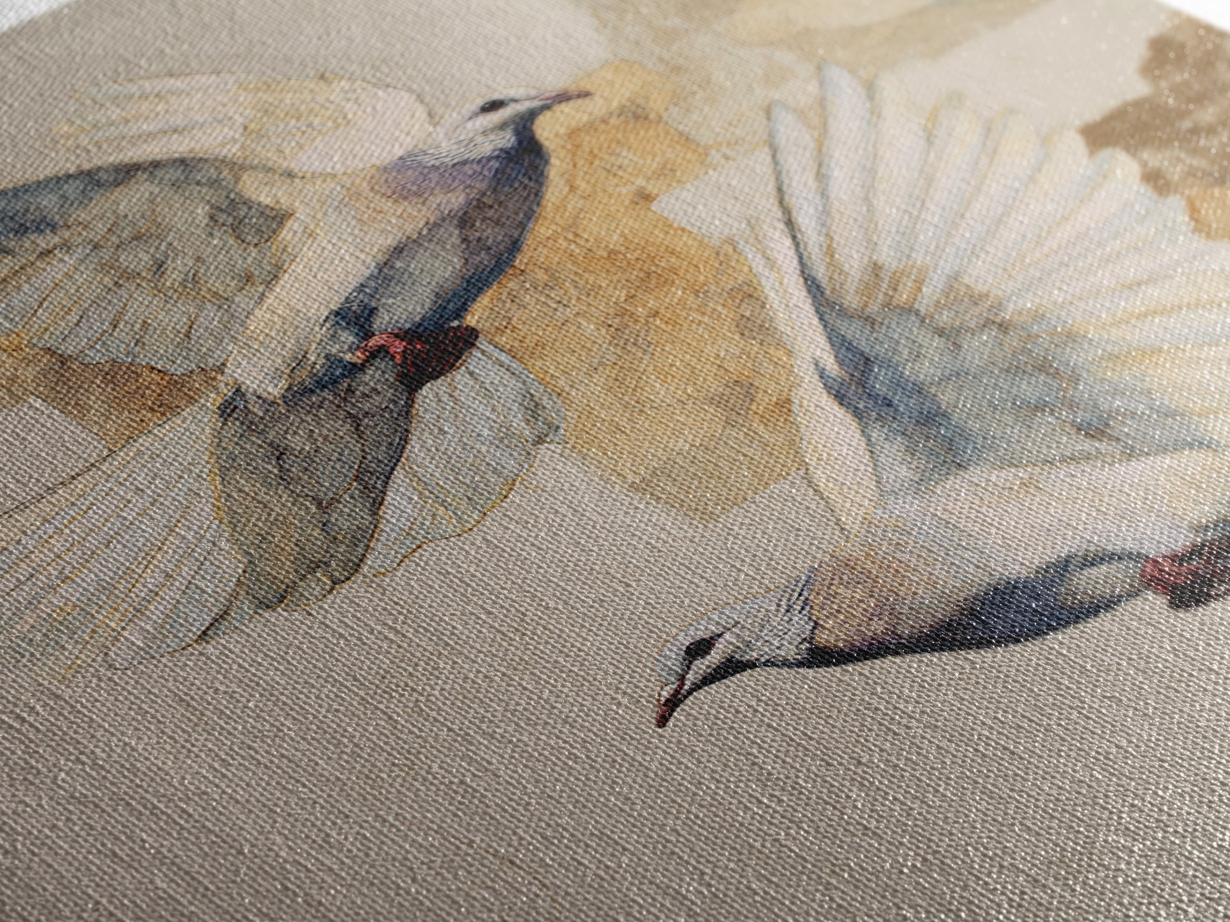 Doves Flying Through Soft Golden Light Canvas Print, Wedding Art, Art Print, Living Room Decor, Romance, Downloadable Art, WED-2x3-91