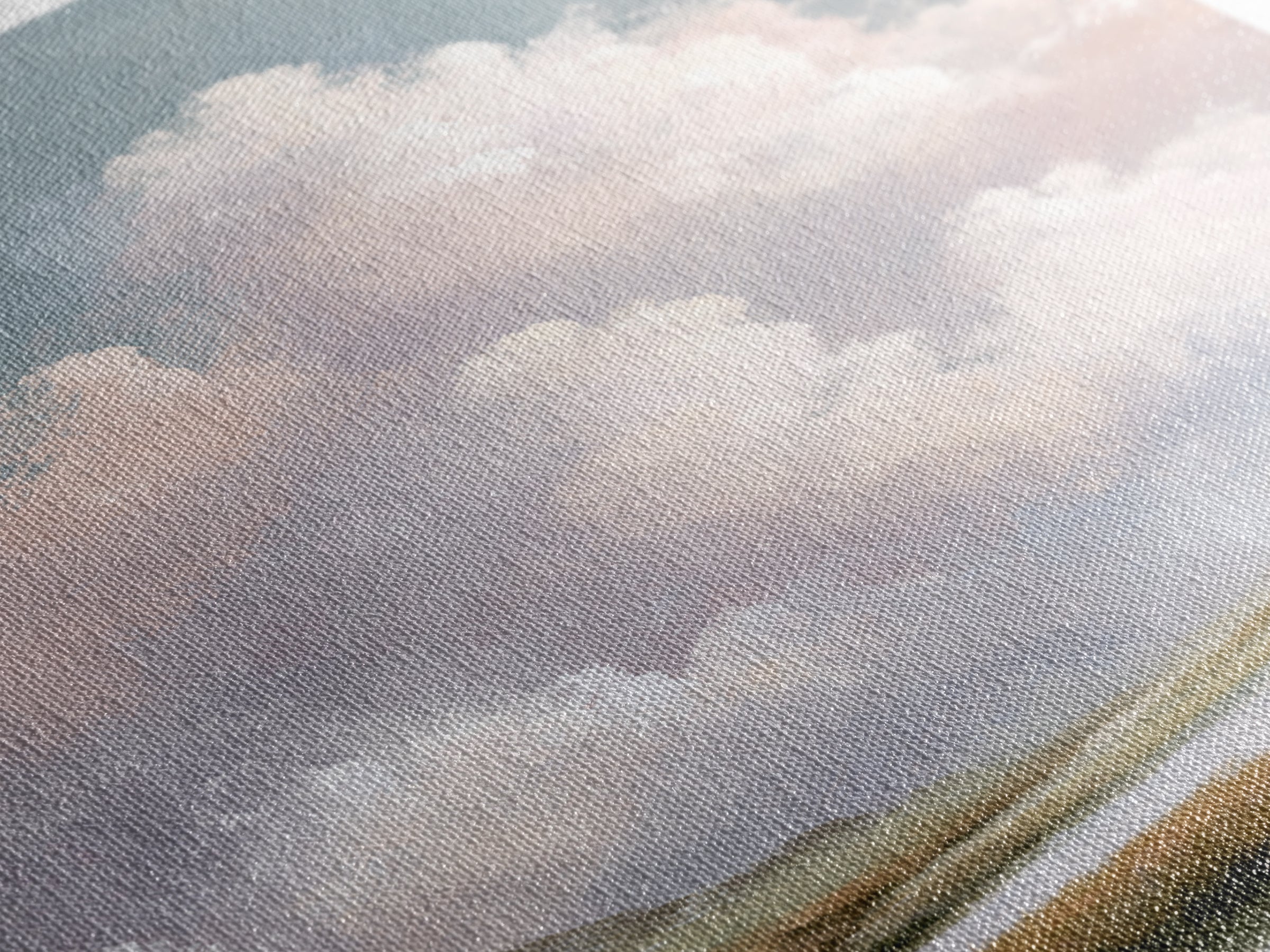 Blush Cloudscape with Dreamy Atmosphere Canvas Print, Wedding Art, Wedding Guest Book, Living Room Decor, Oil Painting, Romance, WED-2x3-95