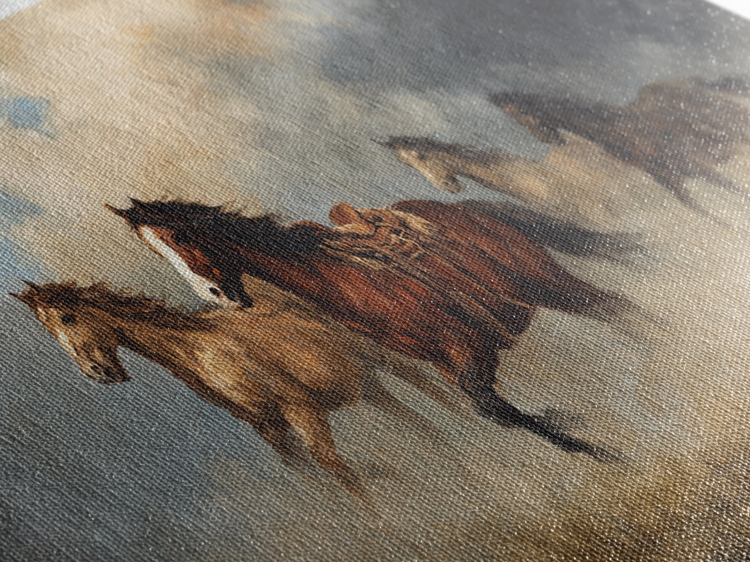 Wild Mustang Herd Canvas Print, Western Art, Original Art, Southwestern Decor, Frontier, Landscape, Native American Art, WES-2x1-70