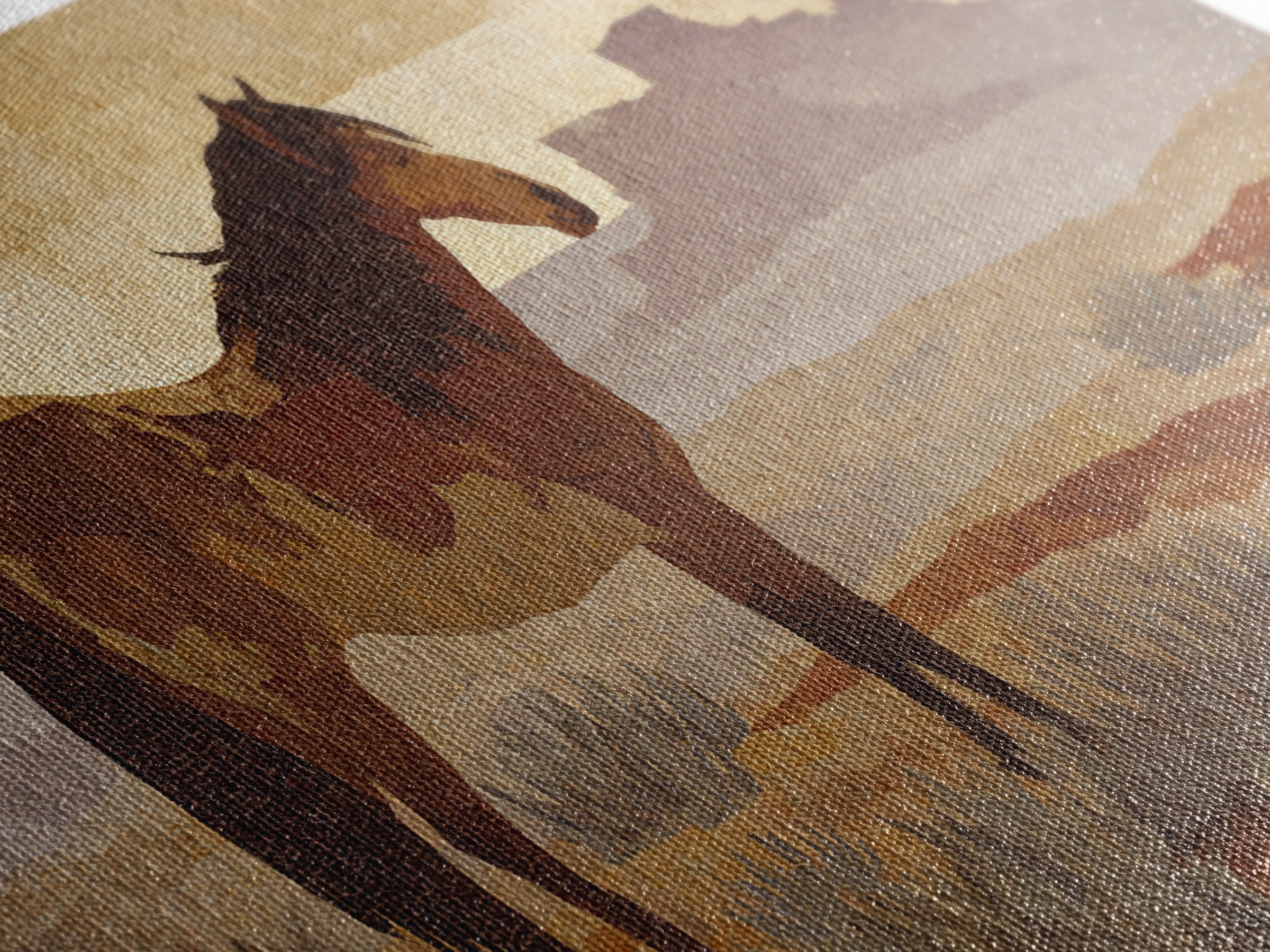 Eagle Flying Above Mountain Ridge Framed Canvas Print, Western Art, Painting, Southwestern Decor, Fine Art, Frontier, WES-2x1-9