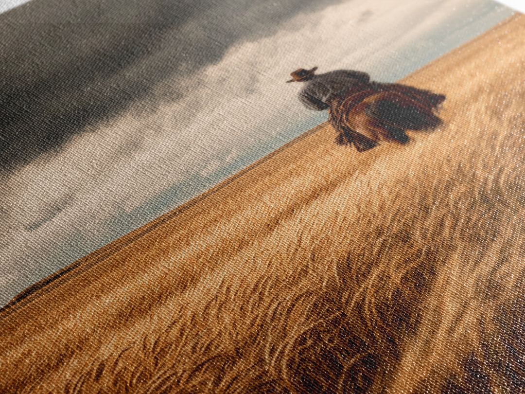 Golden Wheat Field Canvas Print, Western Art, Statement Artwork, Southwestern Decor, Fine Art, Frontier, Painting, Art Print, WES-2x3-32