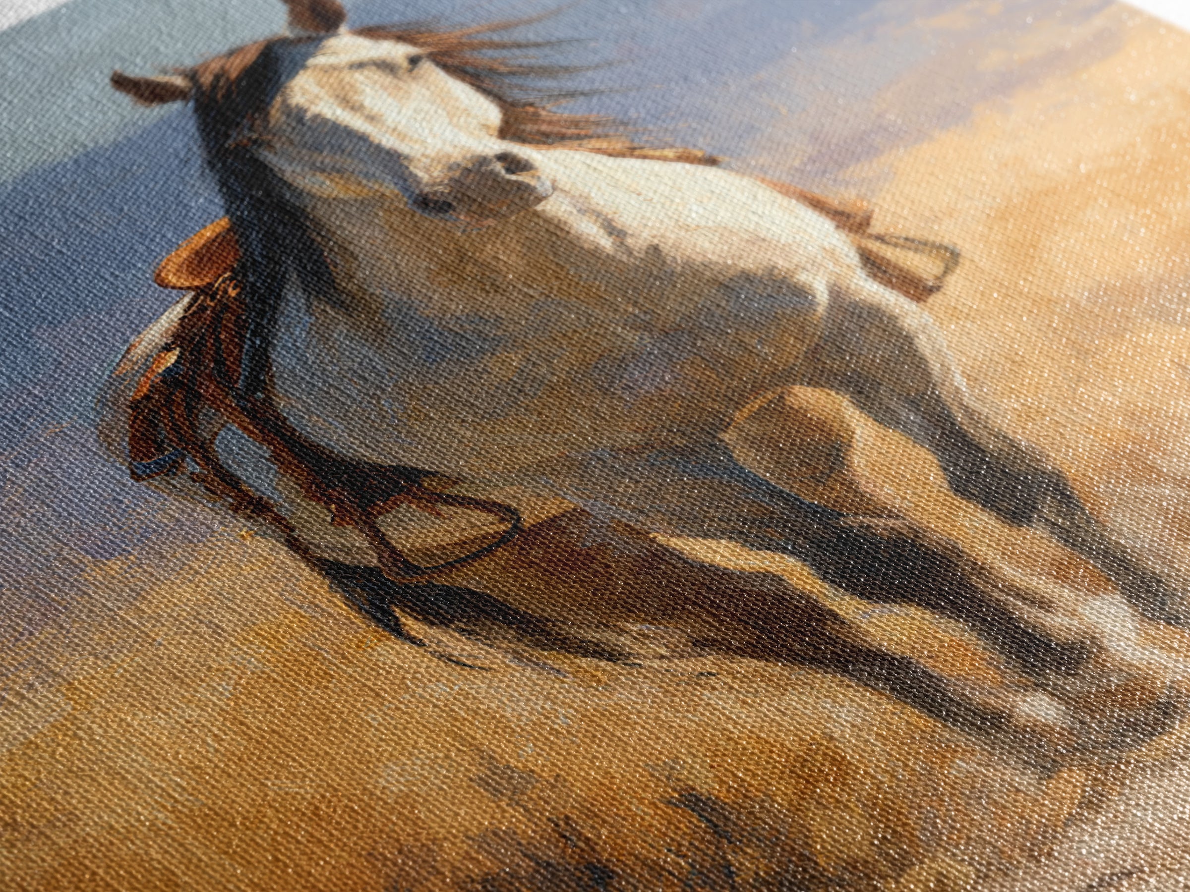 Buckskin Horse in Golden Prairie Light Framed Canvas Print, Western Art, Western Print, Southwestern Decor, Fine Art, Frontier, WES-2x3-87