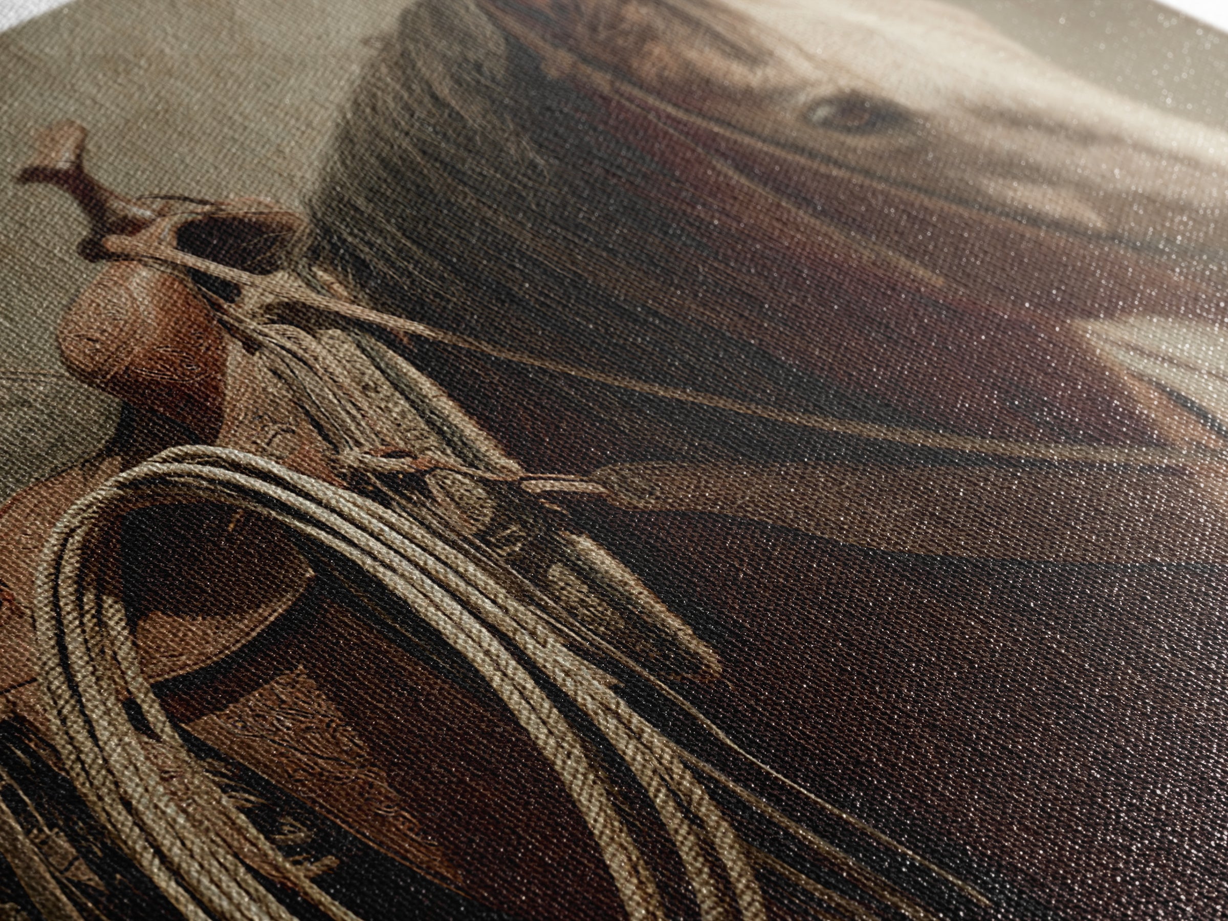 Western Saddle and Rope on Weathered Wood Canvas Print, Western Art, Downloadable Art, Southwestern Decor, Fine Art, Frontier, WES-3x2-62