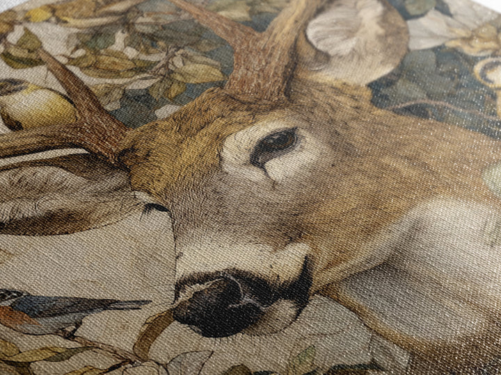 Deer with Antlers Full of Birds Canvas Print, Whimsical Art, Printable Art, Living Room Decor, Watercolor Art, Wonder, WHI-1x1-19