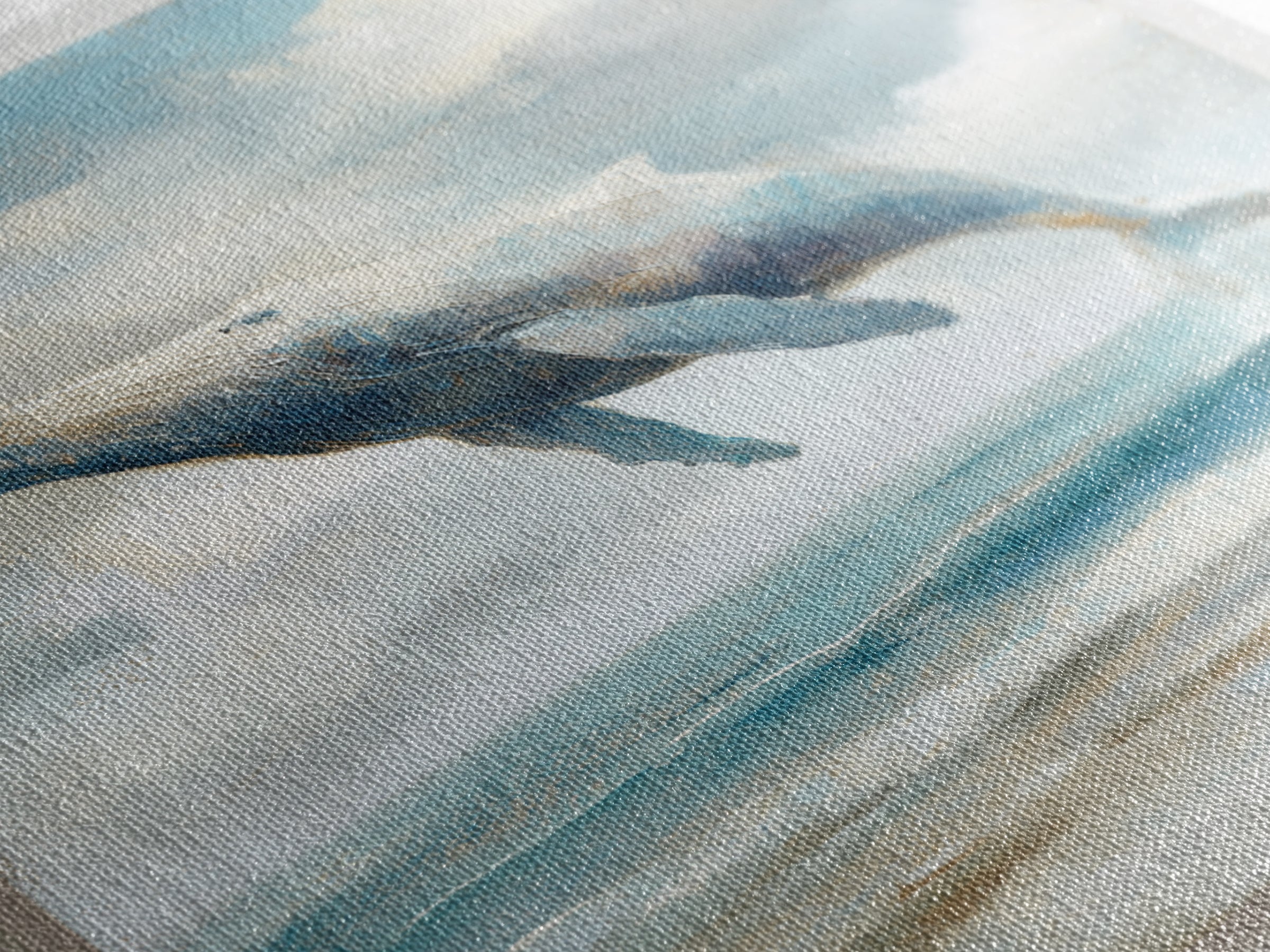Whale Flying Through Clouds Like Ocean Framed Canvas Print, Whimsical Art, Boho Decor, Living Room Decor, Fine Art, Wonder, WHI-1x1-37
