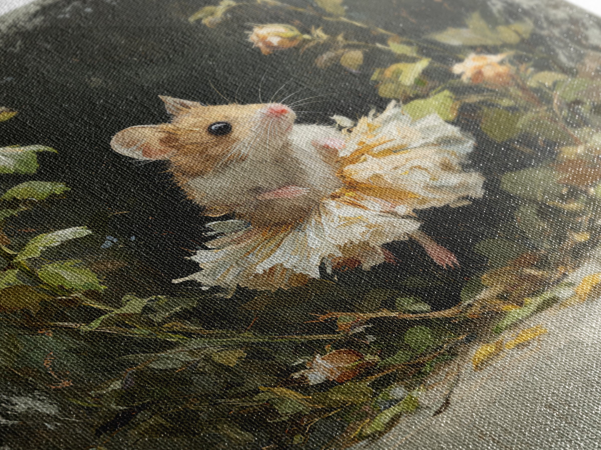 Mouse Ballerina in a Rose Garden Canvas Print, Whimsical Art, Gallery Decor, Living Room Decor, Fine Art, Wonder, Wall Art, WHI-1x1-59